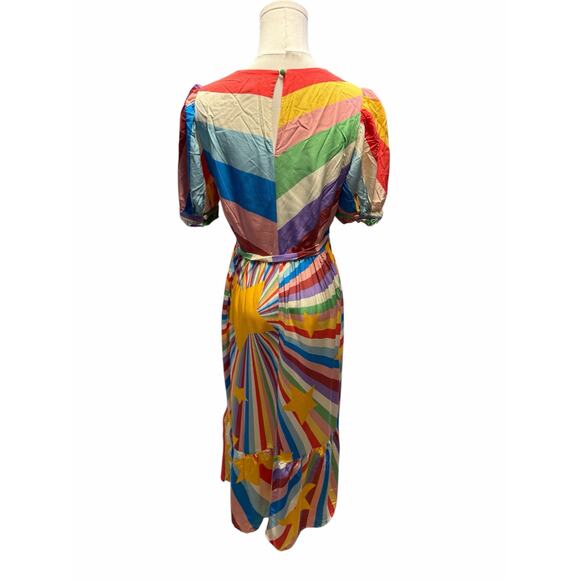 Boden Blouson Crew Neck Maxi Dress – Multi Supernova Print - Picture 8 of 9